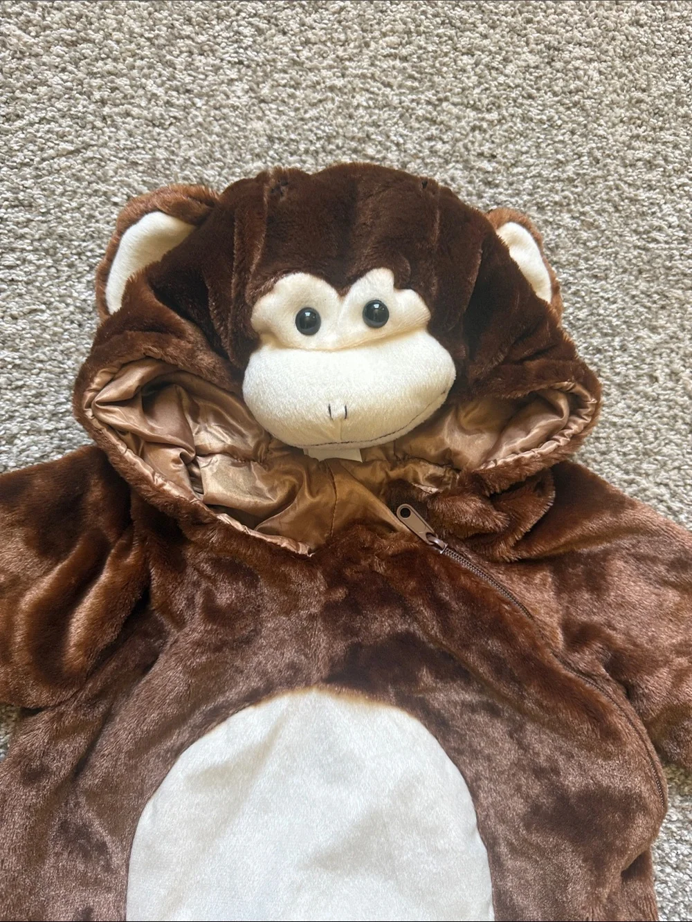 🐒 BROWN & CREAM MONKEY WITH BANANA 🍌 BODYSUIT COSTUME SIZE 2-3T 🌟EUC🌟
